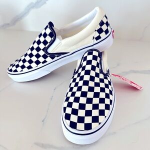 Vans Black and White Checkered Classic Slip On Women Size 10.5 Men’s 9.0